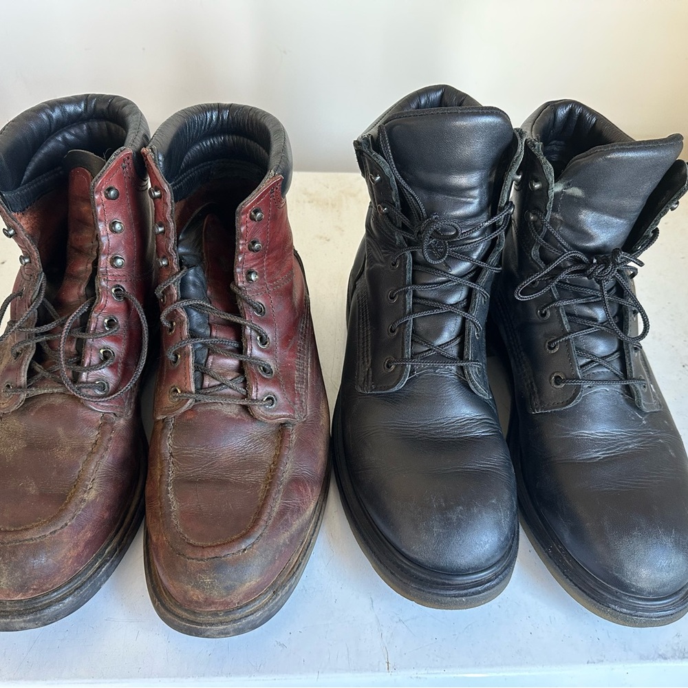 Men's Leather Boots - Black and Brown
